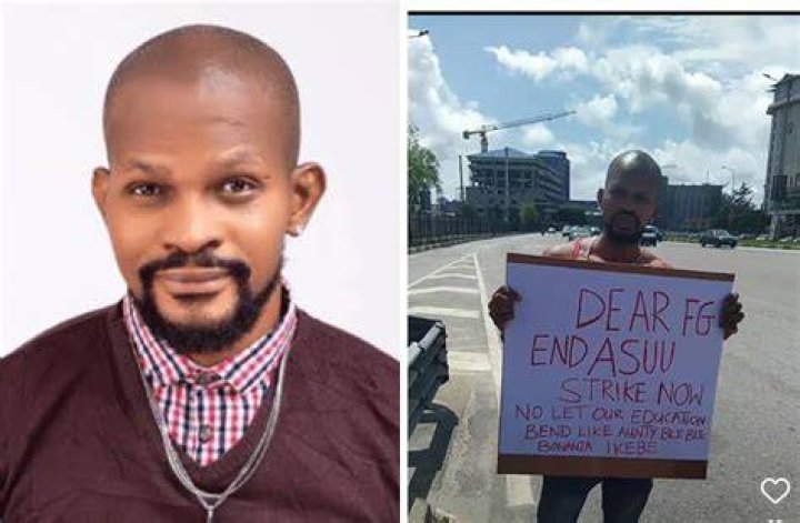 
Actor Uche Maduguwa organises a solidarity protest to decry ASUU strike in Lekki 