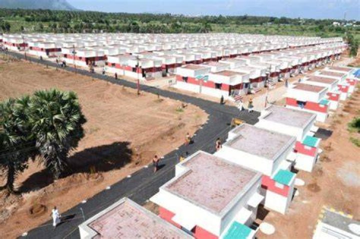 
Sri Lankan Tamil refugees in Dindigul get concrete houses at rehabilitation camp 